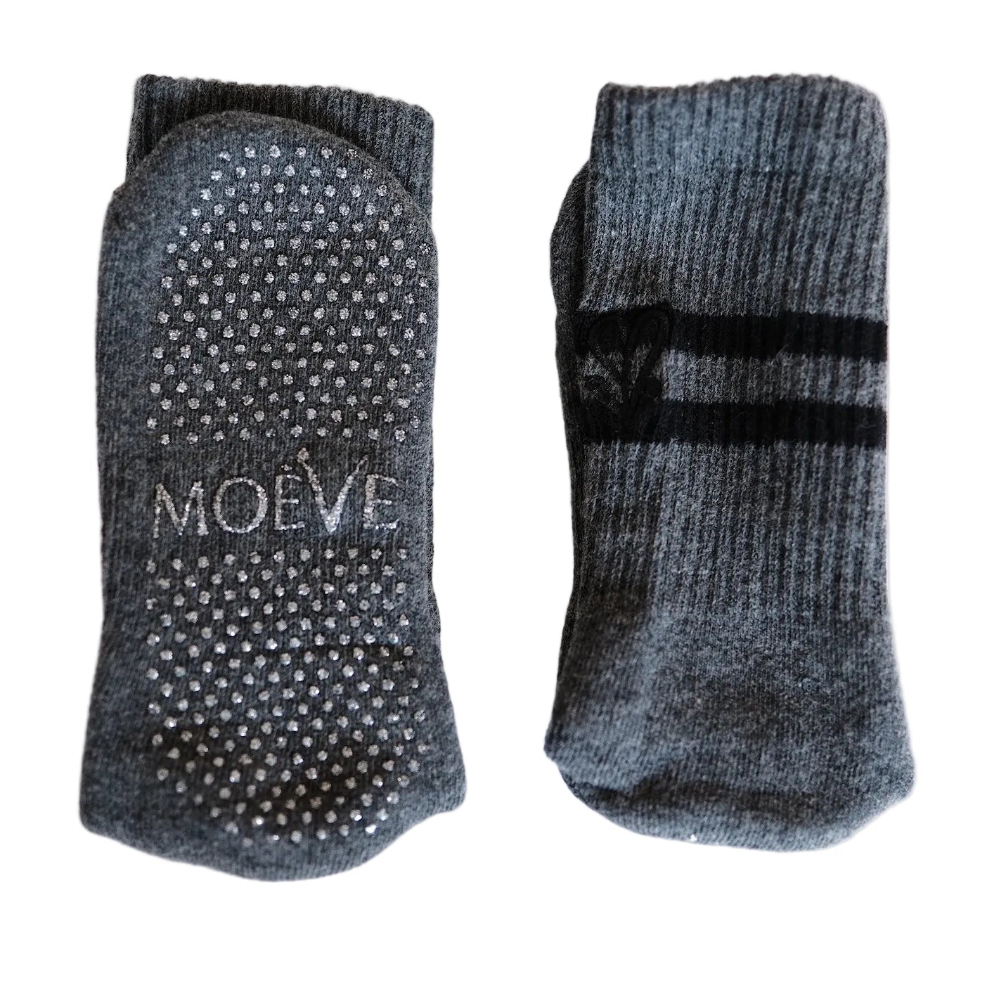 One pair of grey pilate grips socks