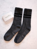 Pair of grey pilates grip socks
