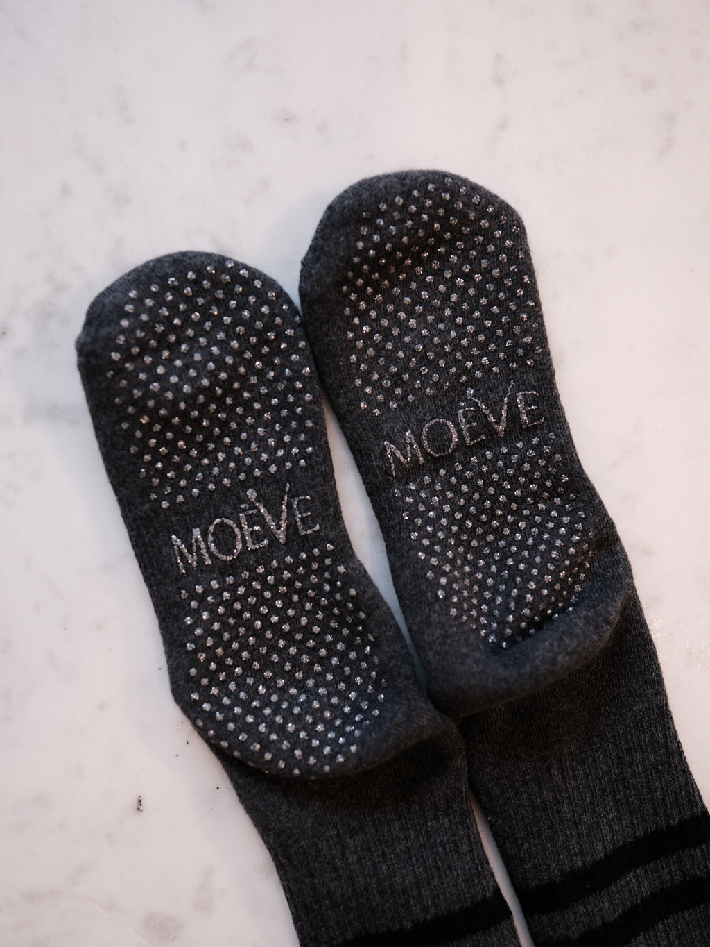 Truffle Grey pilates grip socks by MOÉVE image 3