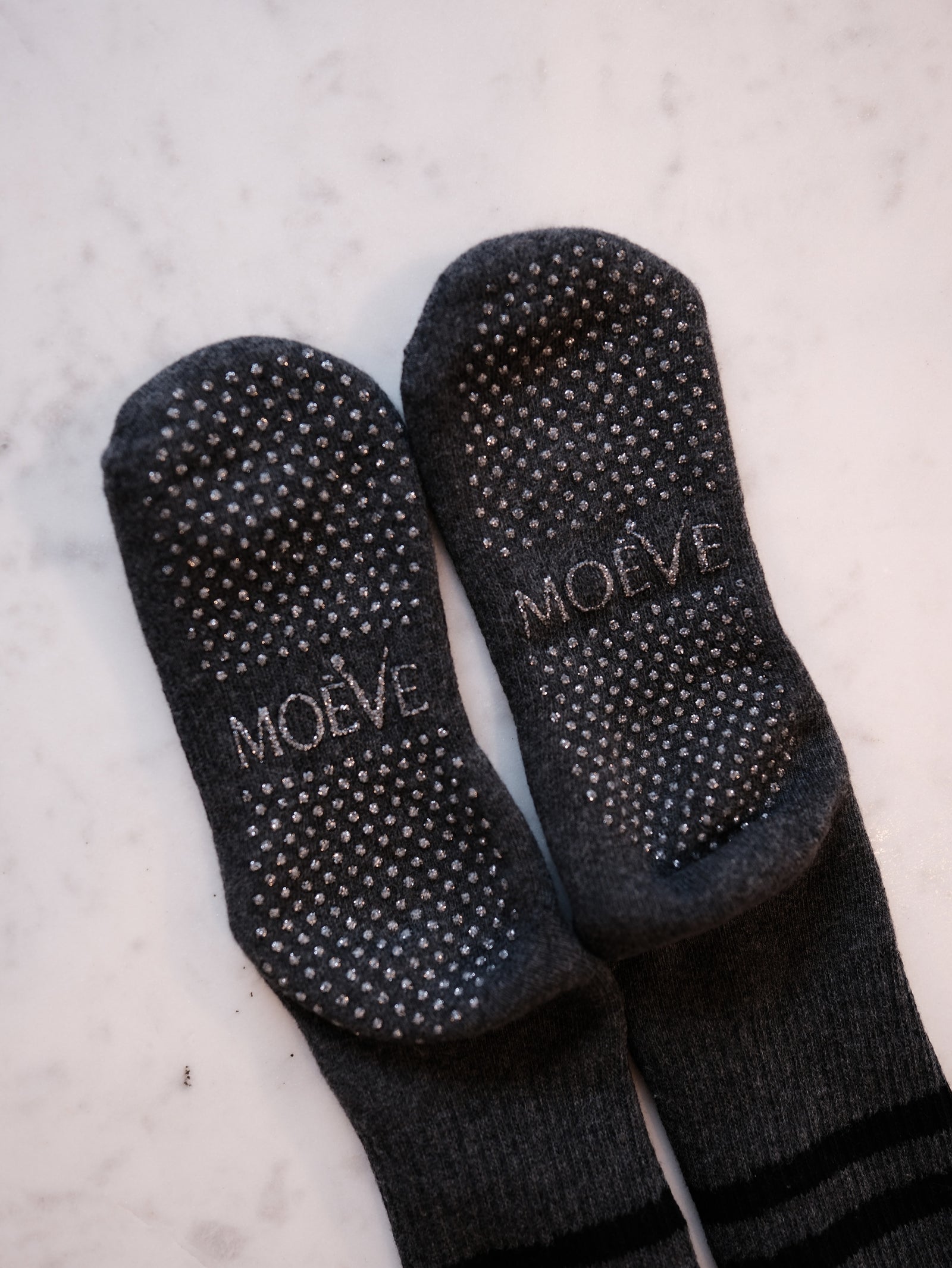 Truffle Grey pilates grip socks by MOÉVE image 3