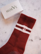 Pomegranate Red pilates grip socks by MOÉVE image 3