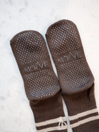 Brown pilates grip socks