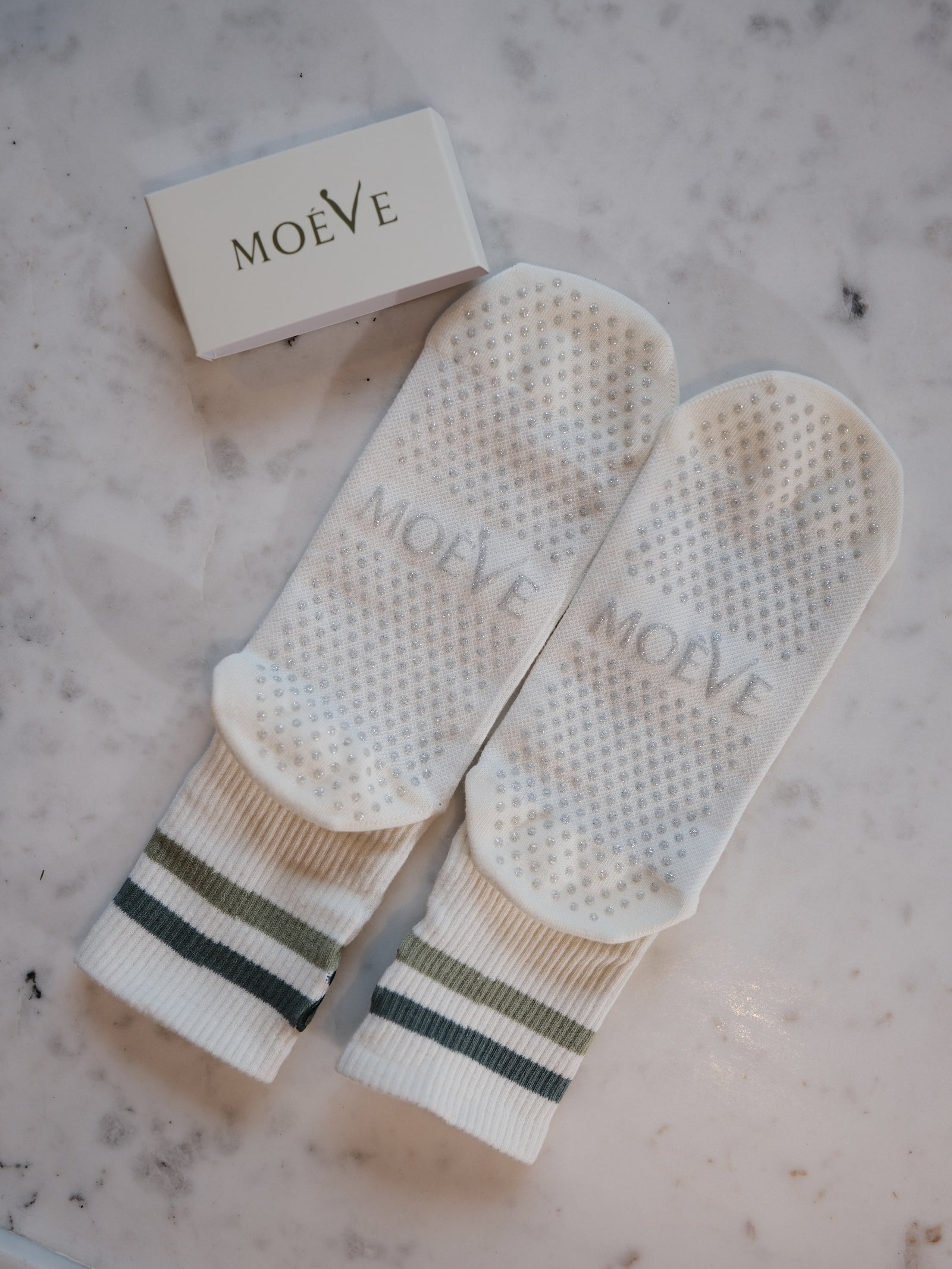 Matcha Latte pilates grip socks by MOÉVE image 2