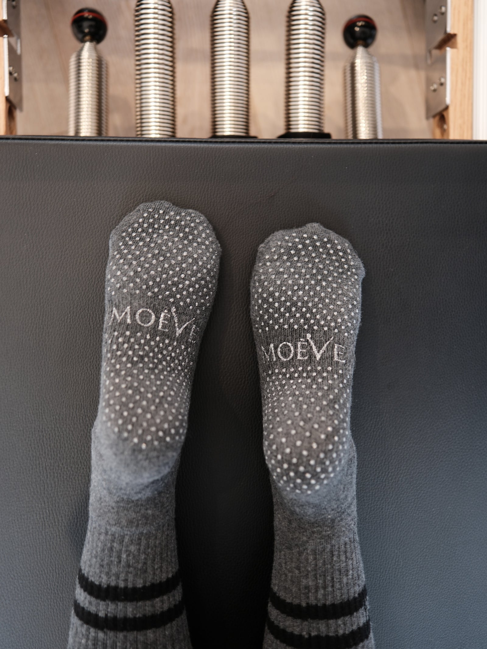 Truffle Grey pilates grip socks by MOÉVE image 2