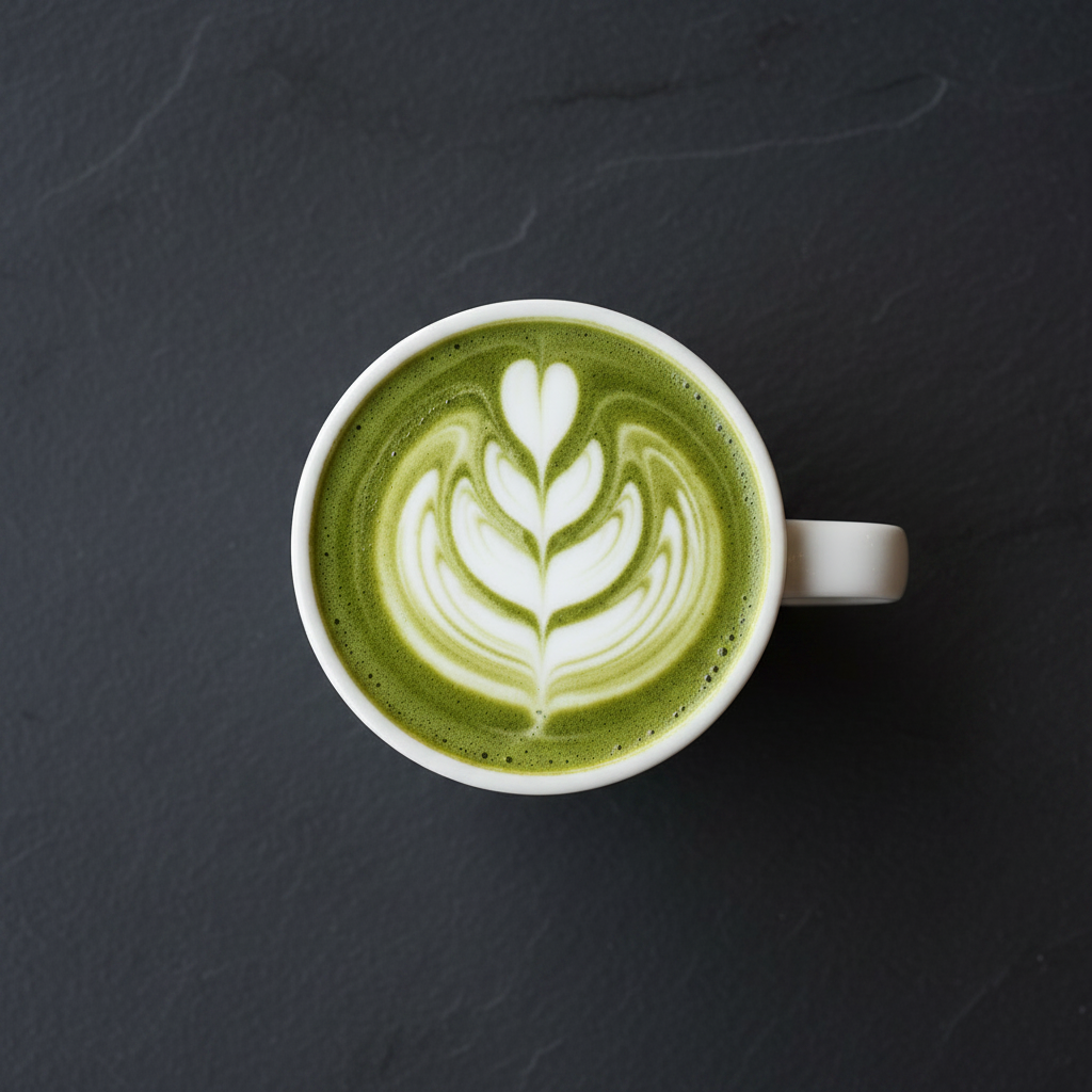 Green matcha latte inspiration for MOÉVE pilates grip socks